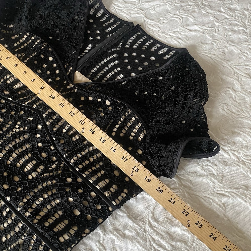 nue by Shani 16 Black Lace Overlay Sheath dress Built In Shaping Nude Lining NWT - Picture 8 of 13